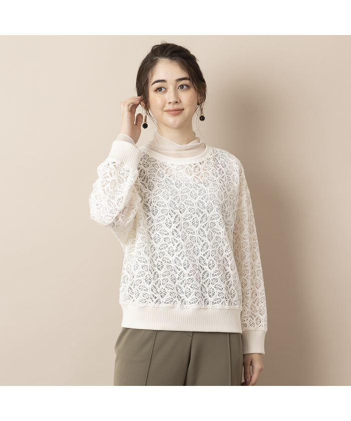 ラッセルレース・リブ使いトップス(505456183)｜阪急百貨店公式通販サイト｜阪急百貨店オンラインストア