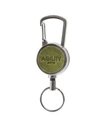 AGILITY(アジリティ)/アジリティ カラビナリールホルダー  キーホルダー キーリング メンズ レディース レザー 本革 軽量 日本製 モストロ AGILITY 0591/グリーン