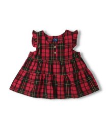 Crescent(クレセント)/【子供服】 crescent (クレセント) チェック柄チュニック 90cm～130cm N40905/レッド