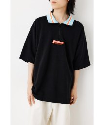 RODEO CROWNS WIDE BOWL(ロデオクラウンズワイドボウル)/ハーフZIPスタンドTシャツ/BLK