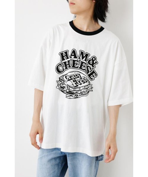 RODEO CROWNS WIDE BOWL(ロデオクラウンズワイドボウル)/HAM&CHEESE Tシャツ/BLK