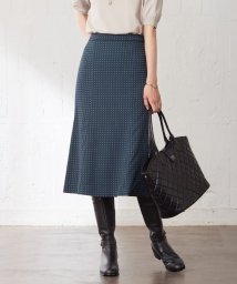 J.PRESS LADIES(J．プレス　レディス)/【洗える】シュリンクデシン ジオメトリックプリント スカート/ダークグリーン系5