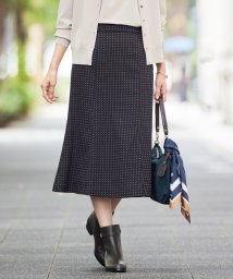 J.PRESS LADIES(J．プレス　レディス)/【洗える】シュリンクデシン ジオメトリックプリント スカート/ネイビー系5