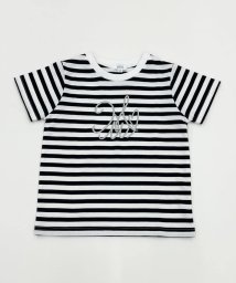 a.v.v(KID'S)(アー・ヴェ・ヴェキッズ)/[100－130]ビッグロゴ刺繍Tシャツ/ボーダー