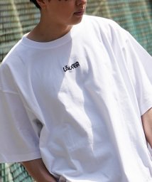 1111clothing(ワンフォークロージング)/【 Laufer センター刺繍 ルーズTシャツ 】 オーバーサイズ ロゴ tシャツ メンズ ビッグtシャツ レディース 半袖 ゆったり 綿100% ワンポイント/ホワイト