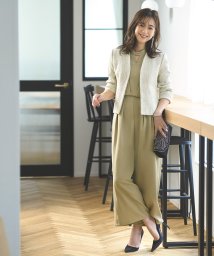 RUIRUE BOUTIQUE(ルイルエブティック)/ノーカラージャケット＆オールインワンスーツ「SU1075」/ベージュ×ベージュ