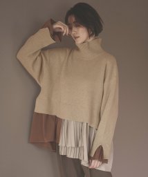 RUIRUE BOUTIQUE(ルイルエブティック)/レイヤードMIXニットトップス「CKN1072」/杢ベージュ