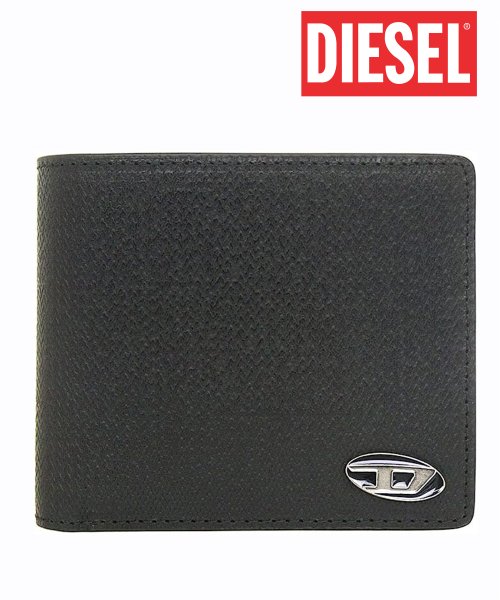 DIESEL(ディーゼル)/【DIESEL / ディーゼル】Bi－Fold Coin S / 二つ折り 財布 X09364 プレゼント 本革 牛革/ブラック 