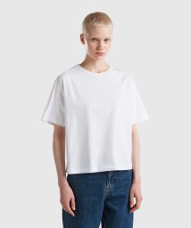 BENETTON (women)(ベネトン（レディース）)/センタープリーツラグランスリーブ半袖Tシャツ・カットソー/ホワイト