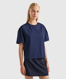 BENETTON (women)(ベネトン（レディース）)/センタープリーツラグランスリーブ半袖Tシャツ・カットソー/ネイビー