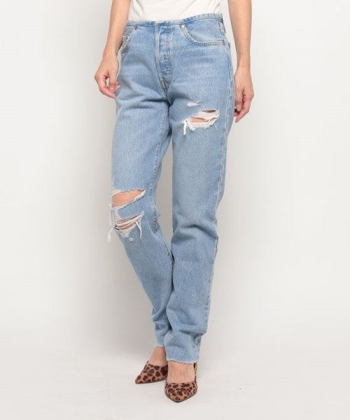 LEVI’S OUTLET(リーバイスアウトレット)/501(R) ジーンズ MINI WAIST ライトインディゴ DESTRUCTED/ライトインディゴブルー