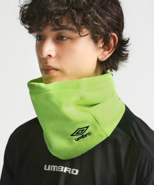 umbro(アンブロ)/ベーシックデザインネックウォーマー｜保温/ライムグリーン