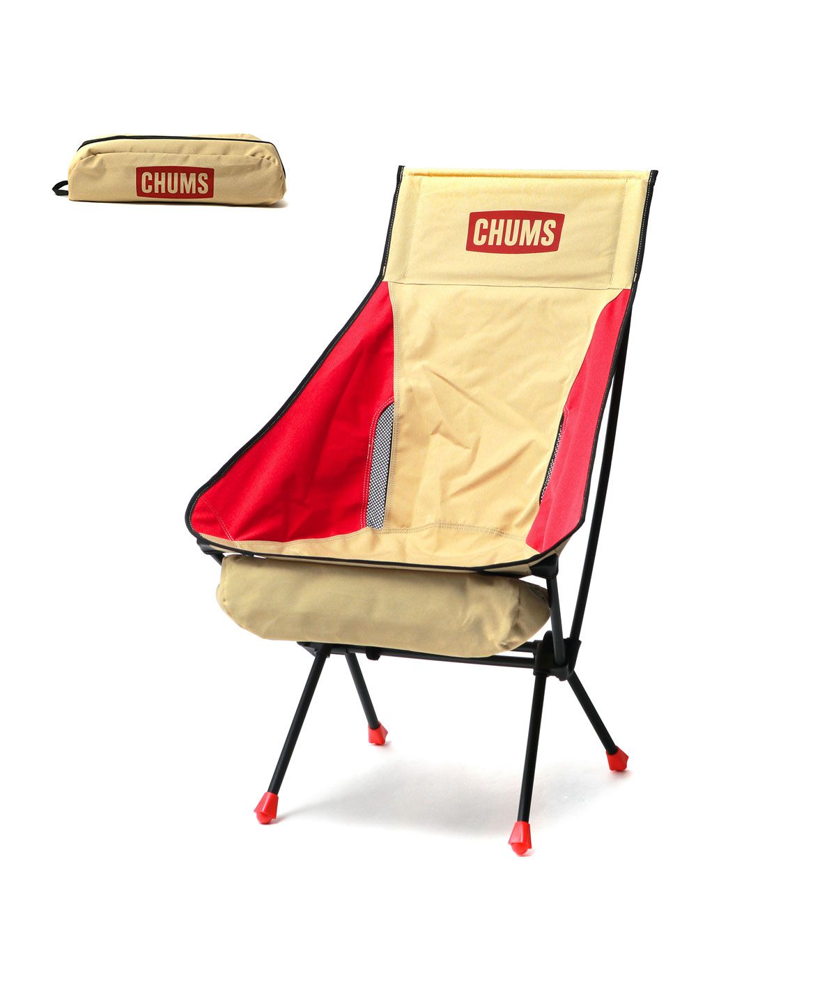 チャムス 椅子 CHUMS コンパクトチェアブービーフットハイ アウトドアチェア 軽量 折りたたみ ハイバック 組み立て式 パッカブル  CH62－1800