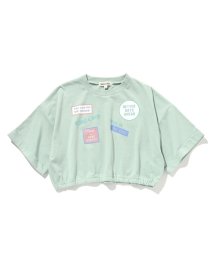 SHOO・LA・RUE(Kids) (シューラルーキッズ)/【110－140cm】ショート丈ワッペンTシャツ/ライトグリーン（021）