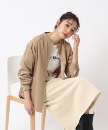 SHOO・LA・RUE(シューラルー)/女性らしい着こなしが叶う 細うねコーデュロイ　バンドカラーシャツ/ベージュ（042）