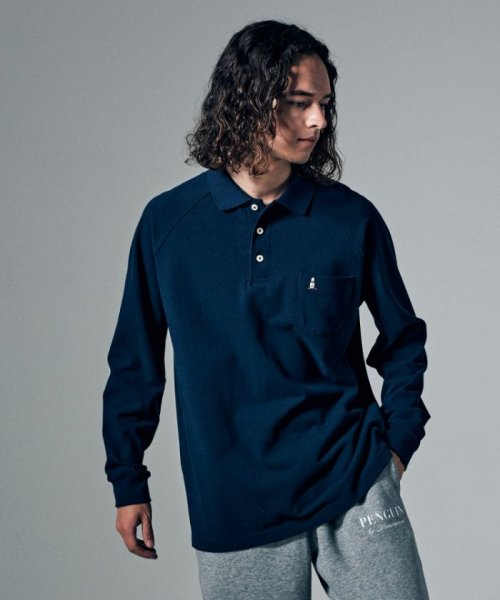 Penguin by Munsingwear(ペンギン　バイ　マンシングウェア)/60'S RAGLAN SLEEVE POLO SHIRT / 60’S ラグランスリーブポロシャツ【アウトレット】/ネイビー