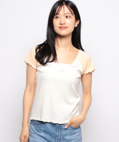 LEVI’S OUTLET(リーバイスアウトレット)/DRY GOODS Tシャツ ホワイト AND ALMOND CREAM/イエロー 