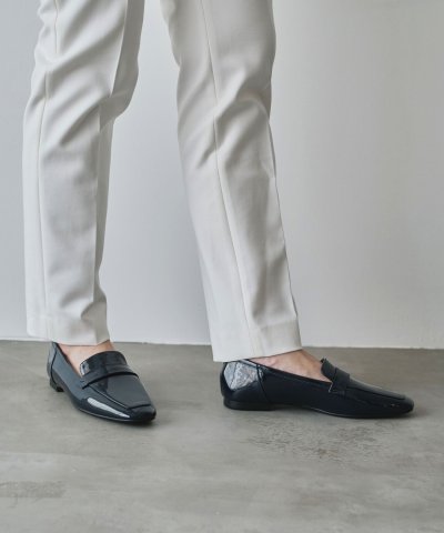 ヒップス HIPS 【レイン対応】スクエアローファーシューズ