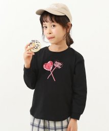 devirock(デビロック)/デビラボ ガールズ 長袖Tシャツ 子供服 キッズ ベビー 女の子 長袖Tシャツ ロンT /ブラック