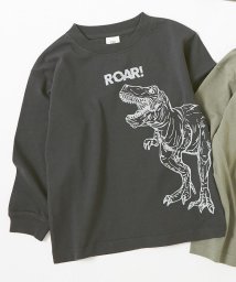 devirock(デビロック)/デビラボ プリント袖リブ 長袖Tシャツ 子供服 キッズ ベビー 男の子 女の子 長袖Tシャツ ロンT /ブラック