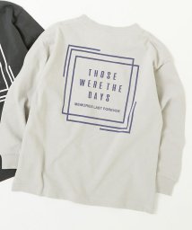 devirock(デビロック)/デビラボ プリント袖リブ 長袖Tシャツ 子供服 キッズ ベビー 男の子 女の子 長袖Tシャツ ロンT /ライトグレー