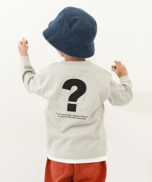 devirock(デビロック)/デビラボ プリント袖リブ長袖Tシャツ 子供服 キッズ ベビー 男の子 女の子 長袖Tシャツ ロンT /ライトグレー