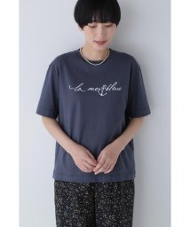 human woman(ヒューマンウーマン)/マリンロゴＴシャツ/チャコール×（ラバー白）1