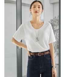 STYLE DELI(スタイルデリ)/ゆるVネックシンプルTシャツ/ホワイト