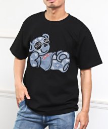 LUXSTYLE/RUMSODA(ラムソーダ)ベアアップリケ半袖Tシャツ/Tシャツ メンズ 半袖 ベア クマ アップリケ パンク デニム/505460209