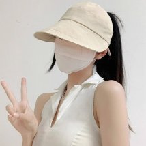miniministore(ミニミニストア)/キャップ UVケア帽子 マスク掛け付き/アイボリー