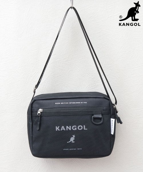 KANGOL(KANGOL)/KANGOL カンゴール 横型 ミニショルダーバッグ ミニバッグ シンプル タウンユース 旅行 アウトドア/ブラック