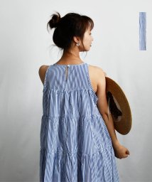 ARGO TOKYO/Stripe Tiered Onepiece 29064　ストラップテイアードワンピース　ワンピース　マキシワンピース　ロングワンピース　テイアード　ギャザーワ/505461273