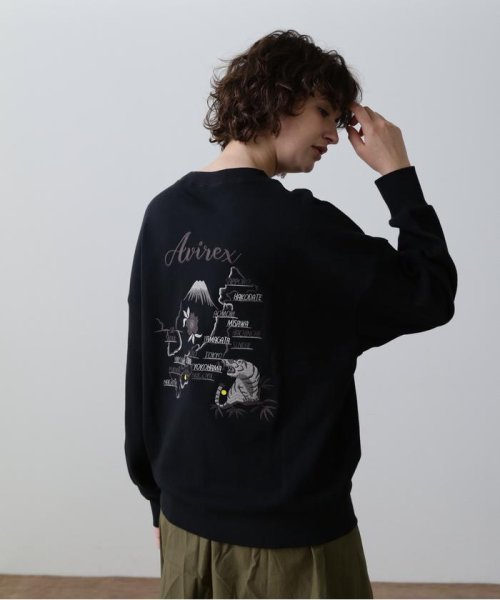 AVIREX(AVIREX)/SOUVENIR EMBROIDERED SWEAT/ スーベニア刺繍スウェット/ブラック