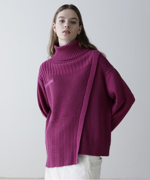 AVIREX(AVIREX)/TURTLE KNIT TOPS/タートルニットトップス/パープル