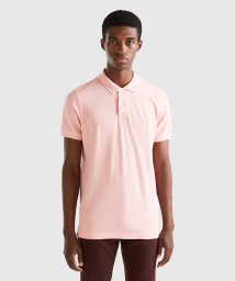 BENETTON (mens)(ベネトン（メンズ）)/ロゴ刺繍半袖ポロシャツ/ピンク
