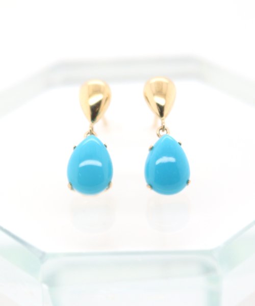 K18トルコ石ピアス 