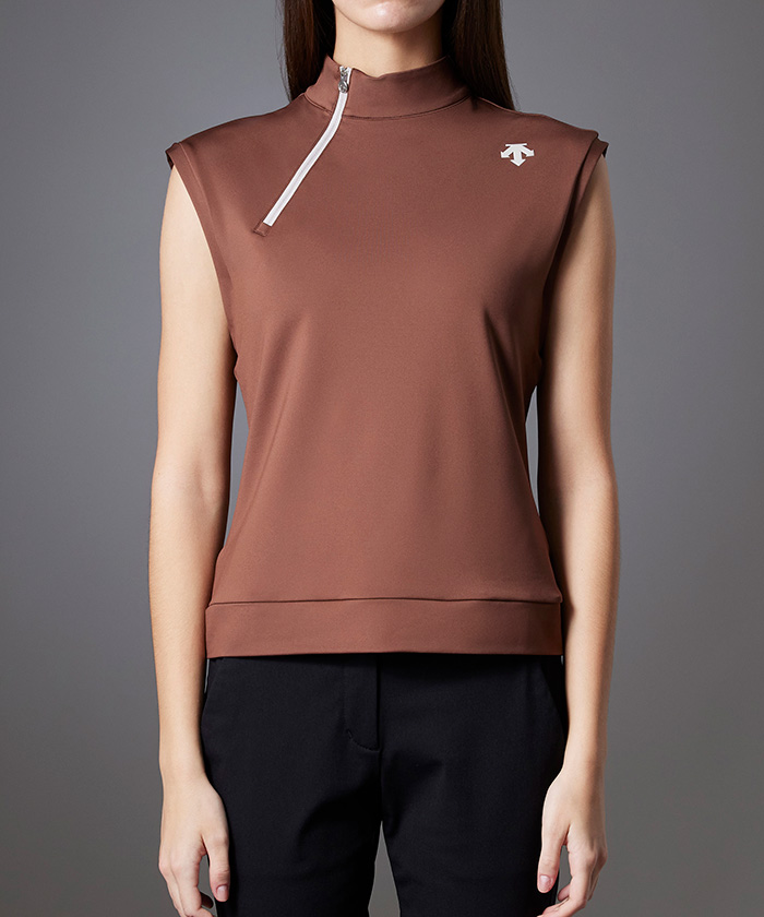 ハーフジップ鹿の子フレンチスリーブシャツ(505460762) | デサント