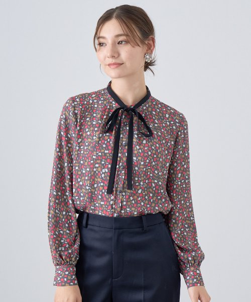 セール】 アナイ(ANAYI) |イレギュラースクエアプリントタイ付き  