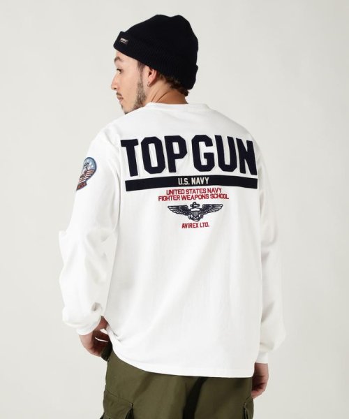 AVIREX(AVIREX)/LONG SLEEVE T－SHIRT TOPGUN / 長袖 Tシャツ トップガン/ホワイト