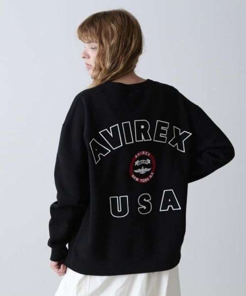 AVIREX(AVIREX)/VARSITY LOGO SWEAT/バーシティロゴスウェット/ブラック