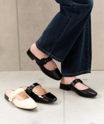 SVEC(シュベック)/パンプス かかとなし 黒 ミュール サンダル 履きやすい 靴 ヒール 2.5cm 太ヒール ブランド ストラップパンプス オフィスカジュアル おしゃれ かわいい/ブラック