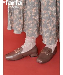 Re-J＆SUPURE(リジェイアンドスプル)/【la farfa SHOES/ラ・ファーファシューズ】スクエアオーナメントローファー/濃茶