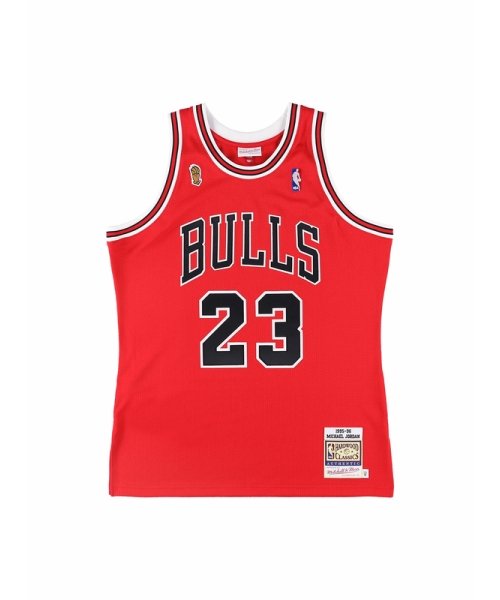 Mitchell & Ness(ミッチェルアンドネス)/マイケル・ジョーダン ブルズ ロード オーセンティックジャージ 1995－96 CHICAGO BULLS NBA AUTHENTIC ROAD FINALS /RED