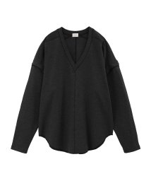 MANOF(マノフ)/2WAY SLEEVE RIB TOPS/GRAY