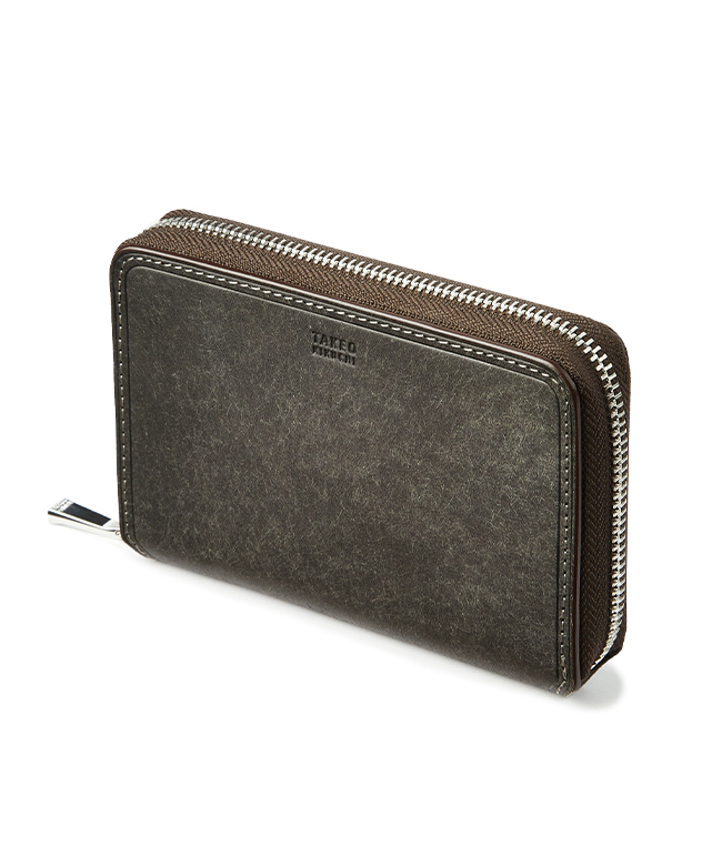 タケオキクチ 二つ折り財布 ミドル財布 メンズ 本革 レザー ボックス型