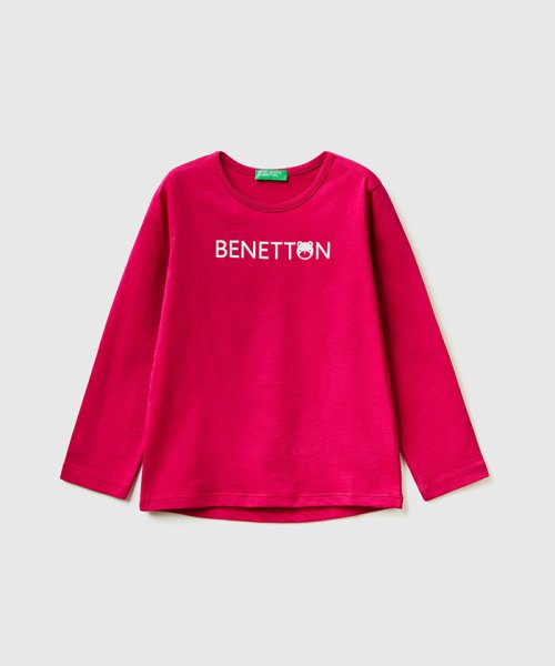 BENETTON (UNITED COLORS OF BENETTON GIRLS)(ユナイテッド　カラーズ　オブ　ベネトン　ガールズ)/キッズアニマルモチーフロゴ長袖Tシャツ・カットソーG/ピンク系その他