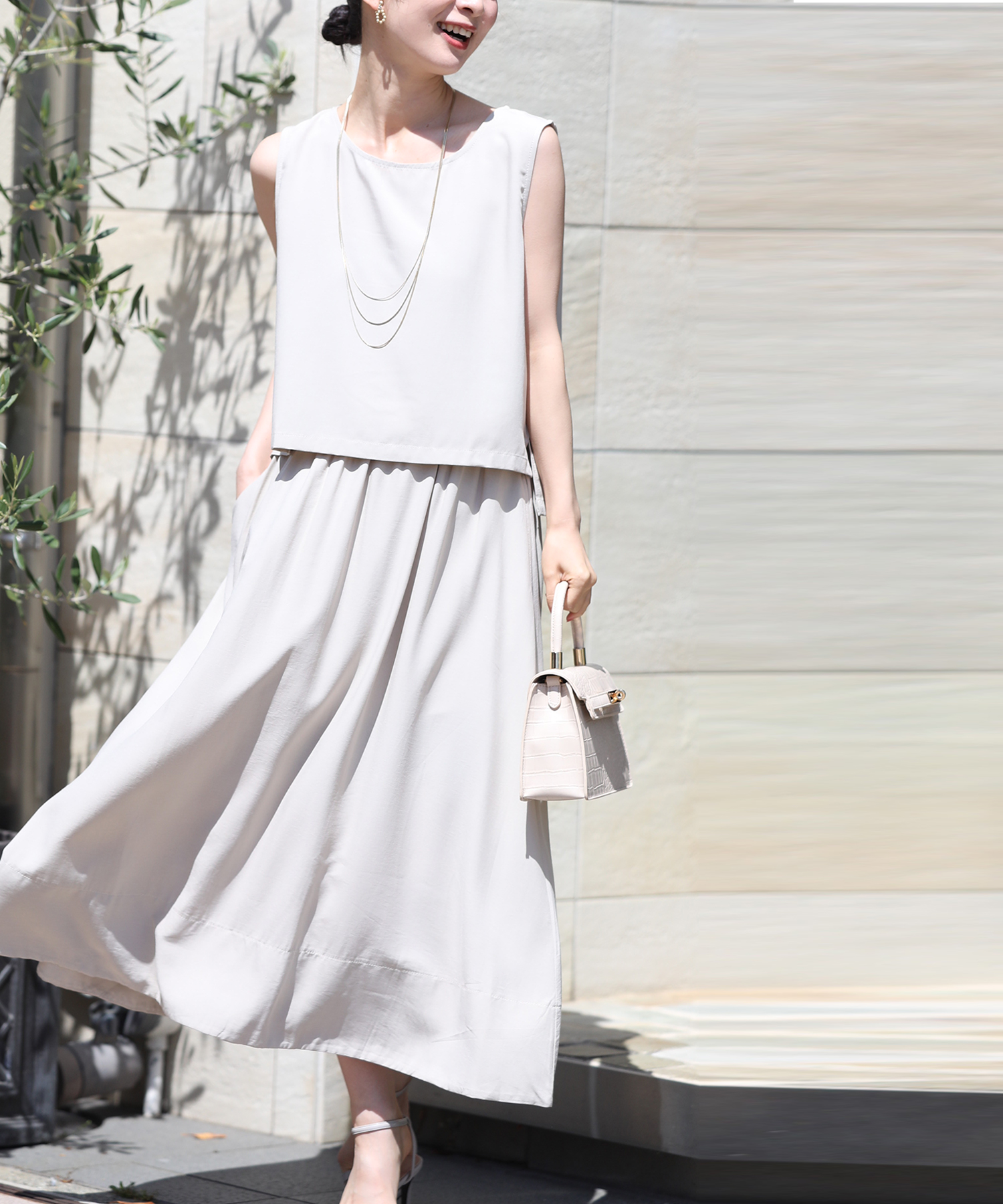 保温】2WAYサキソニー配色プリーツスカート えがたい 