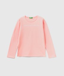 BENETTON (UNITED COLORS OF BENETTON GIRLS)(ユナイテッド　カラーズ　オブ　ベネトン　ガールズ)/キッズベーシックロゴプリント長袖Tシャツ・カットソーG/ピンク