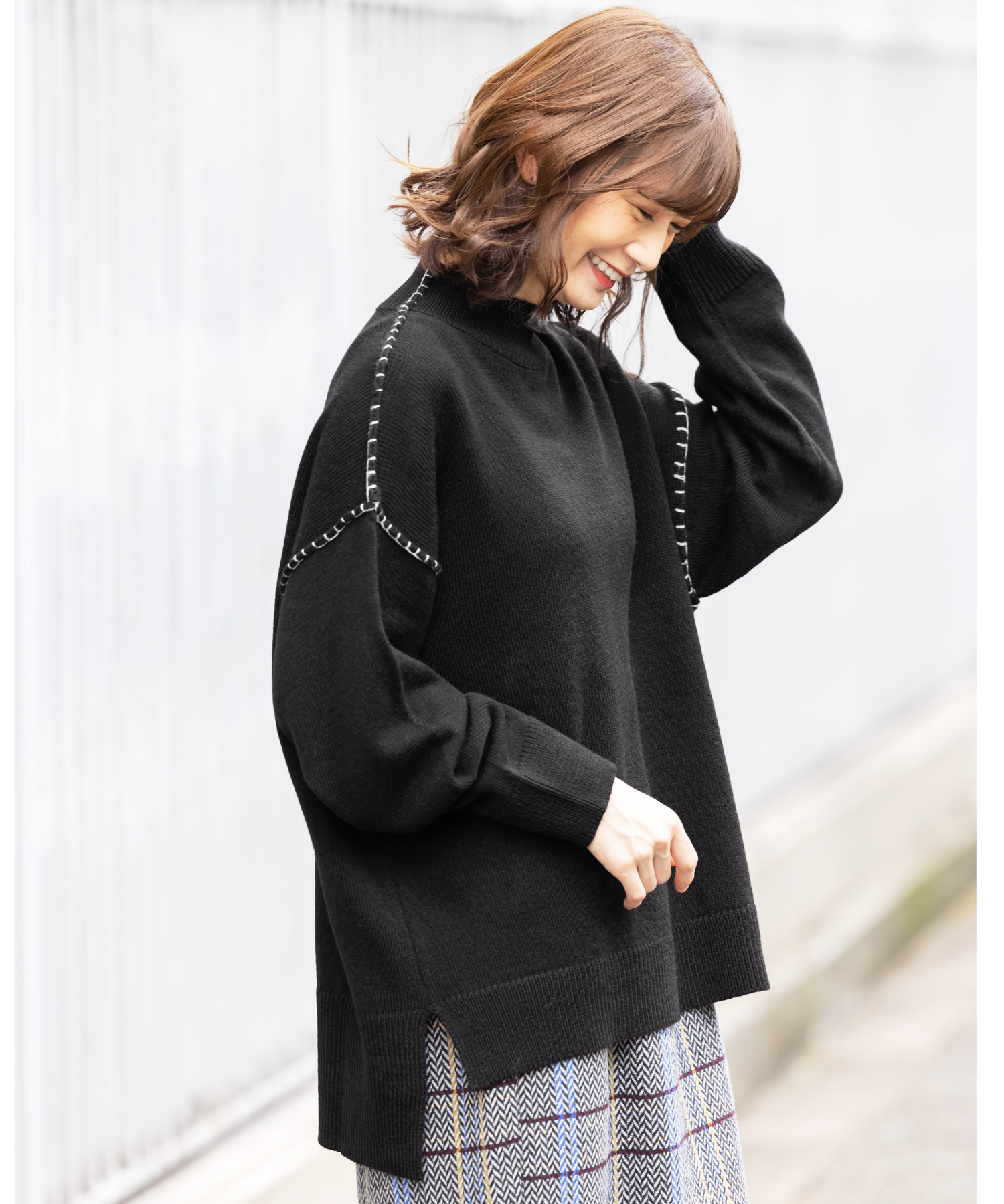 volume Knit sleeve 黒