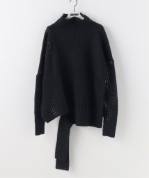 PULP(パルプ)/【SULVAM / サルバム】MESH ASYMMETRY KNIT/ブラック